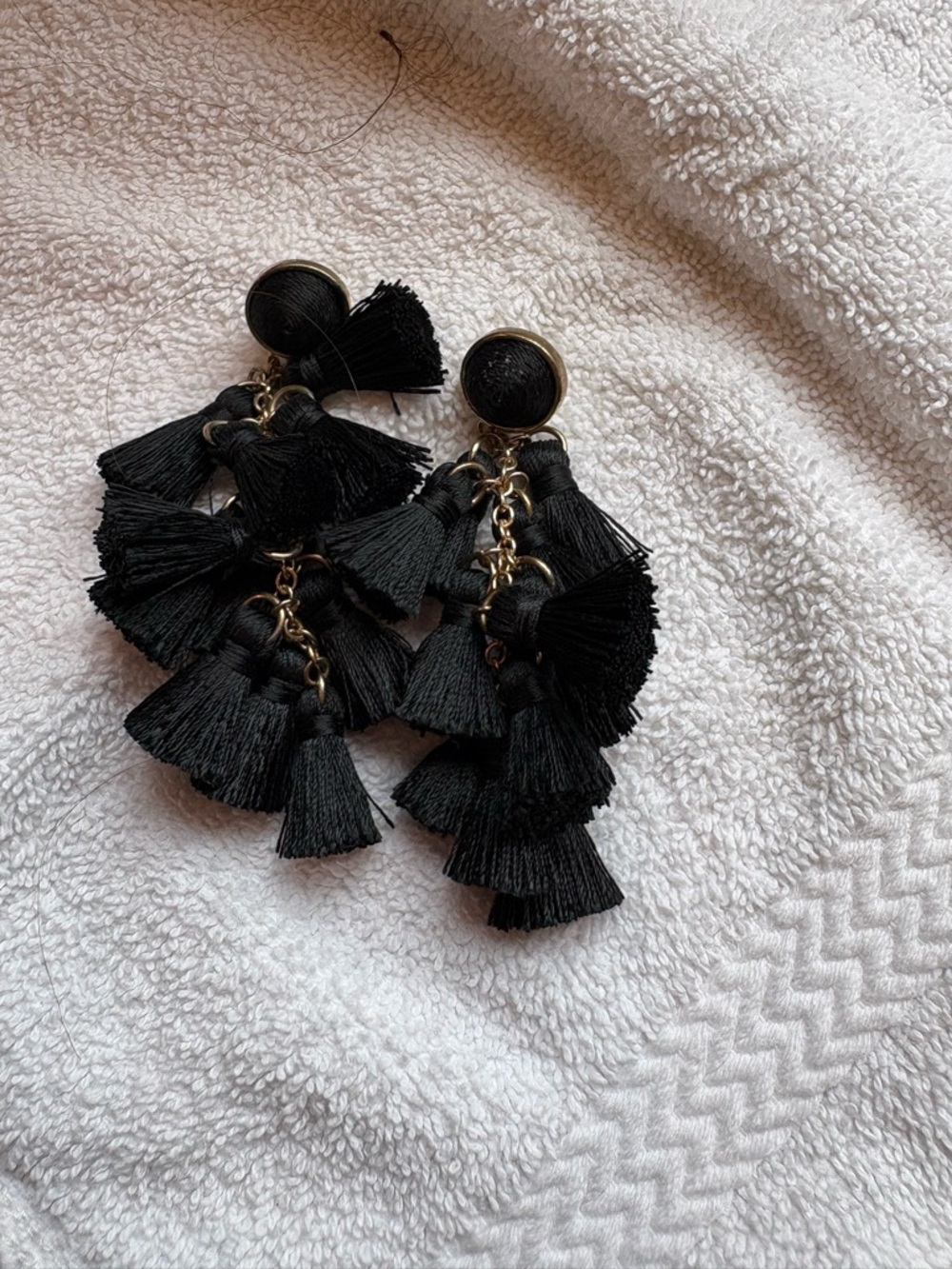 Black Tassel Statement Earrings - Women Jewelry